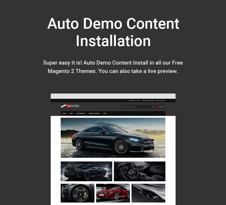 Auto Demo Content Installation Free Magento 2 Theme