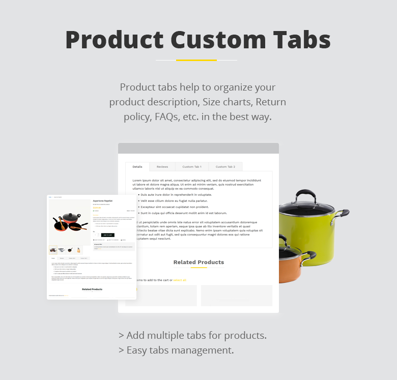 Product Custom Tabs Magento 2 Theme