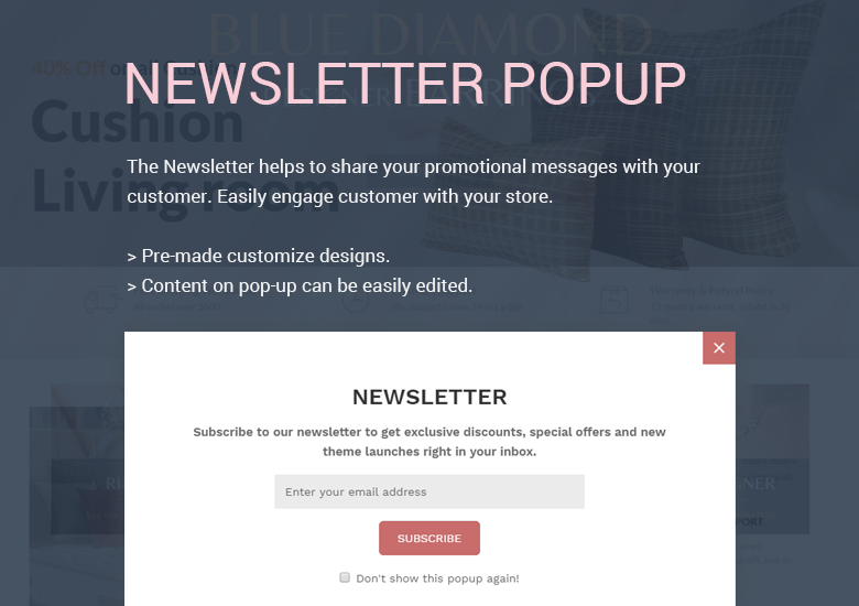 Newsletter Popup PrestaShop Theme