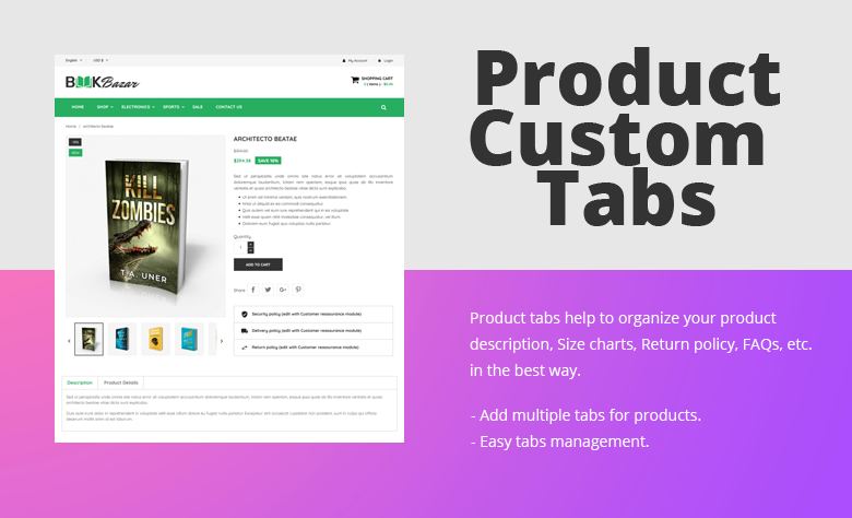 Product Custom Tabs PrestaShop Theme