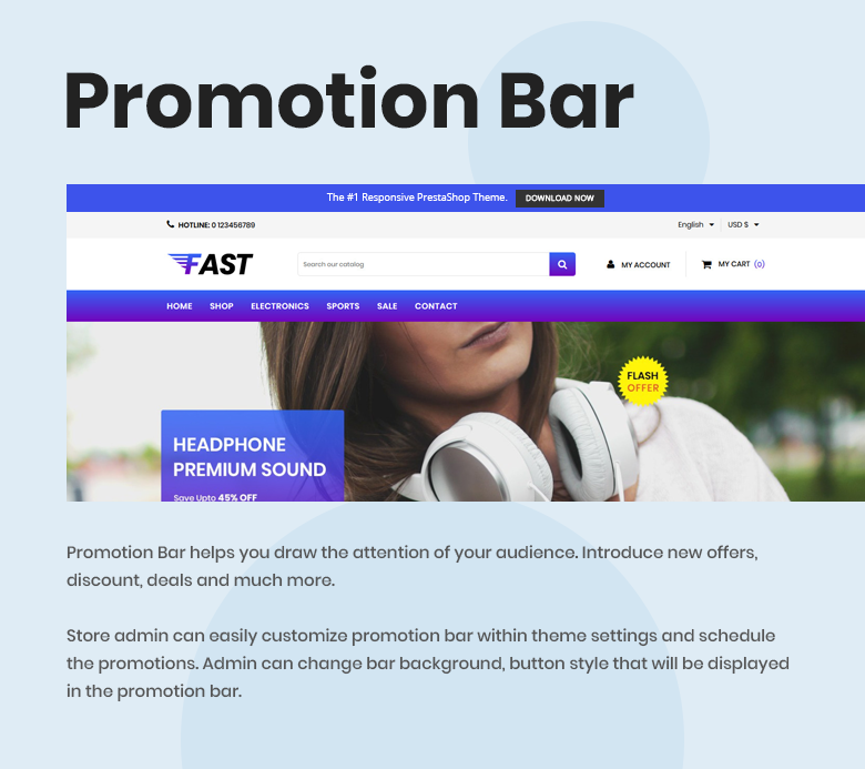 PrestaShop Theme with Promotion Bar
