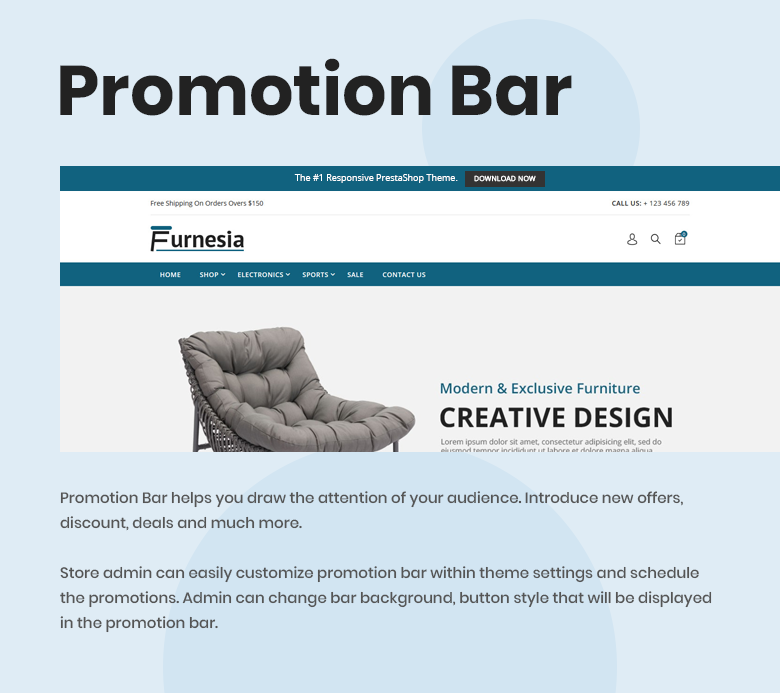 PrestaShop Theme with Promotion Bar