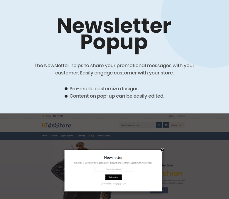 Newsletter Popup PrestaShop Theme